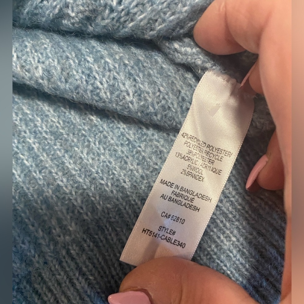 Ricki’s cable sweater wool blend light blue Sz L - Picture 7 of 7